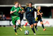 18 September 2014; Hayley Nolan, Republic of Ireland, in action against Filippa Angeldal, Sweden. UEFA Women's Under 19 Championships Qualifying Round, Group 6, Republic of Ireland v Sweden. Staffanstorp, Sweden. Picture credit: Nils Jakobsson / SPORTSFILE