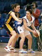 28 January 2007; Donna Buckley, Team Montenotte Hotel Cork, in action against Louise Galvin, UL Aughinish. Women's Superleague National Cup Final, UL Aughinish, Limerick v Team Montenotte Hotel Cork, National Basketball Arena, Tallaght, Dublin. Picture credit: Brendan Moran / SPORTSFILE