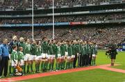11 February 2007; The Ireland team lineup before the game. RBS Six Nations Rugby Championship, Ireland v France, Croke Park, Dublin. Picture Credit: Brendan Moran / SPORTSFILE
