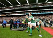11 February 2007; The Irish rugby team run out onto the field before the first rugby international to be played at Croke Park. RBS Six Nations Rugby Championship, Ireland v France, Croke Park, Dublin. Picture Credit: Brendan Moran / SPORTSFILE