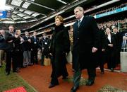 11 February 2007; President Mary McAleese makes her way to greet the teams accompanied by Peter Boyle, President of the Irish Rugby Football Union. RBS Six Nations Rugby Championship, Ireland v France, Croke Park, Dublin. Picture Credit: Brendan Moran / SPORTSFILE