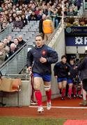 11 February 2007; French captain Raphael Ibanez leads his side onto the field before the game. RBS Six Nations Rugby Championship, Ireland v France, Croke Park, Dublin. Picture Credit: Brendan Moran / SPORTSFILE