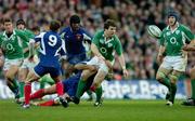 11 February 2007; Gordon D'Arcy, Ireland, releases the ball after being tackled by Raphael Ibanez, France. RBS Six Nations Rugby Championship, Ireland v France, Croke Park, Dublin. Picture Credit: Brendan Moran / SPORTSFILE