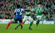 11 February 2007; Gordon D'Arcy, Ireland, in action against Clement Poitrenaud, France. RBS Six Nations Rugby Championship, Ireland v France, Croke Park, Dublin. Picture Credit: Brendan Moran / SPORTSFILE