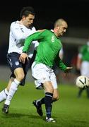 13 February 2007; Paul Mareavey, Northern Ireland, in action against Craig Stanley, England. Inter-League Representative Game, Northern Ireland ( Carnegie Premier League ) v England ( English Conference League ), Mourneview Park, Lurgan, Co. Armagh. Picture credit: Russell Pritchard / SPORTSFILE