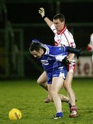 13 February 2007; Vincent Corey, Monaghan, in action against Tommy McGuigan, Tyrone. McKenna Cup Semi-Final, Tyrone v Monaghan, Kingspan Breffni Park, Co. Cavan. Picture credit: Oliver McVeigh / SPORTSFILE