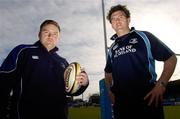 14 February 2007; Ronan McCormack, left, and Owen Finegan, Leinster Rugby Press Conference, ahead of their Magners League game against Edinburgh. Wesley bar, Donnybrook, Dublin. Picture credit: Matt Browne / SPORTSFILE