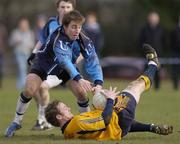 14 February 2007; Kevin Reilly, DCU, in action against John Boyle, UUJ. Sigerson Cup 2nd Round, DCU v UUJ, Dublin City University, Dublin. Picture credit: Brian Lawless / SPORTSFILE