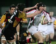 16 February 2007; Stephen Ferris, Ulster, is tackled by Andrew Hall, Dragons. Magners League, Ulster v Dragons, Ravenhill Park, Belfast Co. Antrim. Picture credit: Oliver McVeigh / SPORTSFILE