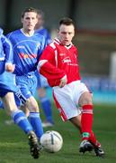 17 February 2007; Daniel Lyons, Cliftonville, in action against David Scullion, Dungannon Swifts. Carnegie Premier League, Cliftonville v Dungannon Swifts, Solitude, Belfast, Co. Antrim. Picture credit: Russell Pritchard / SPORTSFILE