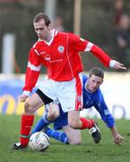 17 February 2007; Ronan Scannell, Cliftonville, in action against Terry Fitzpatrick, Dungannon Swifts. Carnegie Premier League, Cliftonville v Dungannon Swifts, Solitude, Belfast, Co. Antrim. Picture credit: Russell Pritchard / SPORTSFILE