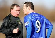 17 February 2007; Rory Hamill, Dungannon Swifts, gets a warning from Referee, David Best. Carnegie Premier League, Cliftonville v Dungannon Swifts, Solitude, Belfast, Co. Antrim. Picture credit: Russell Pritchard / SPORTSFILE