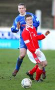 17 February 2007; Mark Holland, Cliftonville, in action against John Paul Gallagher, Dungannon Swifts. Carnegie Premier League, Cliftonville v Dungannon Swifts, Solitude, Belfast, Co. Antrim. Picture credit: Russell Pritchard / SPORTSFILE