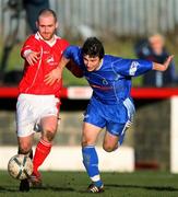 17 February 2007; Barry Johnson, Cliftonville, in action against Shane McCabe, Dungannon Swifts. Carnegie Premier League, Cliftonville v Dungannon Swifts, Solitude, Belfast, Co. Antrim. Picture credit: Russell Pritchard / SPORTSFILE
