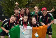 18 September 2014; Team Ireland's swimmers in jovial mood after competition in the  Wezenberg Olympic swimming pool. 2014 Special Olympics European Games, Antwerp, Belgium. Picture credit: Ray McManus / SPORTSFILE