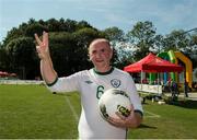 19 September 2014; Team Ireland's Peter Kavanagh, from Ennis, Co Clare, who scored a 'hat trick' celebrates with the match ball. Ireland beat Israel 4-0 in the final of the seven a side competition at the Het Rooi Sports Centre in Antwerp. 2014 Special Olympics European Games, Antwerp, Belgium. Picture credit: Ray McManus / SPORTSFILE