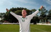 19 September 2014; Team Ireland's Conor Crowley, from Ballincollig, Co Cork, and a member of Ballincollig Special Olympics Club, celebrates scoring a second half goal in Ireland's 4 - 0 win over Israel in the final of the seven a side competition at the Het Rooi Sports Centre in Antwerp. 2014 Special Olympics European Games, Antwerp, Belgium. Picture credit: Ray McManus / SPORTSFILE