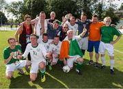 19 September 2014; Special Olympics Team Ireland's team and coaches celebrate their their 4-0 win over Israel in the final of the seven a side competition at the Het Rooi Sports Centre in Antwerp. 2014 Special Olympics European Games, Antwerp, Belgium. Picture credit: Ray McManus / SPORTSFILE
