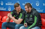 5 September 2014; Munster's Donnacha Ryan, left, and James Cronin before the game. Guinness PRO12, Round 1, Munster v Edinburgh, Thomond Park, Limerick. Picture credit: Diarmuid Greene / SPORTSFILE