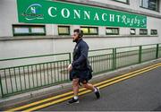 19 September 2014; Mick McGrath, Leinster, arrives ahead of the game. Connacht v Leinster, Guinness PRO12, Round 3. The Sportsground, Galway. Picture credit: Stephen McCarthy / SPORTSFILE