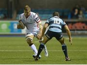 19 September 2014; Chris Henry, Ulster, in action against Gareth Davies, Cardiff Blues. Guinness PRO12, Round 3, Cardiff Blues v Ulster. BT Sport Cardiff Arms Park, Cardiff, Wales. Picture credit: Ian Cook / SPORTSFILE