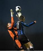 19 September 2014; Ian Sweeney, Athlone Town, contests a loose ball with Bohemians goalkeeper Dean Delaney. SSE Airtricity League Premier Division, Athlone Town v Bohemians. Athlone Town Stadium, Athlone, Co. Westmeath. Picture credit: Matt Browne / SPORTSFILE