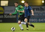 19 September 2014; James O'Brien, Athlone Town, in action against Dave Mulcahy, Bohemians. SSE Airtricity League Premier Division, Athlone Town v Bohemians. Athlone Town Stadium, Athlone, Co. Westmeath. Picture credit: Matt Browne / SPORTSFILE