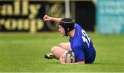 20 September 2014; Aiden McDonald, Leinster, celebrates scoring his side's second try. Under 18 Club Interprovincial, Leinster v Connacht. Naas RFC, Naas, Co. Kildare. Picture credit: Stephen McCarthy / SPORTSFILE