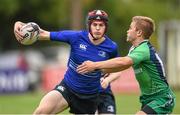 20 September 2014; Peter Howard, Leinster, is tackled by Corey Reid, Connacht. Under 18 Club Interprovincial, Leinster v Connacht. Naas RFC, Naas, Co. Kildare. Picture credit: Stephen McCarthy / SPORTSFILE