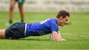 20 September 2014; Conor Nash, Leinster, goes over to score his side's fourth try. Under 18 Club Interprovincial, Leinster v Connacht. Naas RFC, Naas, Co. Kildare. Picture credit: Stephen McCarthy / SPORTSFILE
