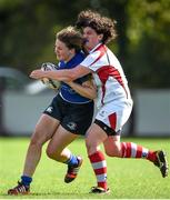20 September 2014; Ruth McElroy, Leinster, is tackled by Alanagh Chipperfield, Ulster. Leinster Women’s Senior Interprovincial Campaign, Leinster v Ulster. Ashbourne RFC, Ashbourne, Co. Meath. Picture credit: Brendan Moran / SPORTSFILE