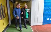 20 September 2014; Dara Ó Cinnéide is the latest to feature on the Bord Gáis Energy Legends Tour Series 2014 when he gave a unique tour of the Croke Park stadium and facilities this week. Pictured is Dara Ó Cinnéide with Jack Stewart from Valentia, Co. Kerry. Croke Park, Dublin. Photo by Sportsfile