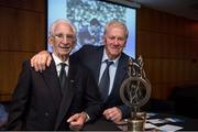 20 September 2014; GAA legends Ned Wheeler, Wexford, right, and Brian Smyth, Meath, who were presented with the first GPA Lifetime Achievement Awards at today’s Former Players Lunch in Croke Park. The awards were the focal point of the annual Former Players gathering, a initiative started by the Players Association with the long-term objective of building county player support network. Croke Park, Dublin. Picture credit: Ray McManus / SPORTSFILE