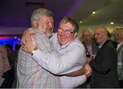 20 September 2014; GAA legends Ned Wheeler, Wexford, and Brian Smyth, Meath, who were presented with the first GPA Lifetime Achievement Awards at today’s Former Players Lunch in Croke Park. The awards were the focal point of the annual Former Players gathering, a initiative started by the Players Association with the long-term objective of building county player support network. Pictured are former Kerry star Eoin Liston, left, and Offaly's Seamus Darby. Croke Park, Dublin. Picture credit: Ray McManus / SPORTSFILE