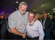 20 September 2014; GAA legends Ned Wheeler, Wexford, and Brian Smyth, Meath, who were presented with the first GPA Lifetime Achievement Awards at today’s Former Players Lunch in Croke Park. The awards were the focal point of the annual Former Players gathering, a initiative started by the Players Association with the long-term objective of building county player support network. Pictured are former Kerry star Eoin Liston, left, and Offaly's Seamus Darby. Croke Park, Dublin. Picture credit: Ray McManus / SPORTSFILE