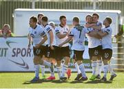 20 September 2014; Dean Massey, Dundalk, surrounded by team mates after scoring his side's first goal. EA Sports Cup Final, Dundalk v Shamrock Rovers. Oriel Park, Dundalk, Co. Louth. Picture credit: Oliver McVeigh / SPORTSFILE