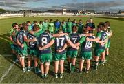20 September 2014; Connacht head coach James Duffy speaks to his players as they gather together in a huddle after the game. Under 20 Interprovincial, Connacht v Leinster. The Sportsground, Galway. Picture credit: Diarmuid Greene / SPORTSFILE