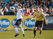 20 September 2014; Keith Ward, Dundalk, in action against Pat Cregg, Shamrock Rovers. EA Sports Cup Final, Dundalk v Shamrock Rovers. Oriel Park, Dundalk, Co. Louth. Picture credit: Oliver McVeigh / SPORTSFILE