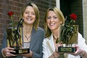 14 February 2007; Cork football captain Juliet Murphy, left, and Cork camogie star Mary O'Connor who were presented with the Vodafone GAA Player of the Month Awards, in ladies football and camogie respectively, at a luncheon in Dublin. Westbury Hotel, Dublin. Picture credit: Brendan Moran / SPORTSFILE