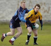 14 February 2007; Sean Johnston, DCU, in action against Philip Mooney, UUJ. Sigerson Cup 2nd Round, DCU v UUJ, Dublin City University, Dublin. Picture credit: Brian Lawless / SPORTSFILE