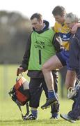 18 February 2007; Clare's Diarmuid McMahon is carried off the field with an injury. Allianz National Hurling League Division 1A, Round 1, Down v Clare, Portaferry, Down. Photo by Sportsfile *** Local Caption ***