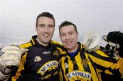 18 February 2007; Crossmaglen Rangers' Paul Hearty, left,  and team-mate Oisin McConville celebrate at the end of the game. AIB All-Ireland Club Football Semi-Final, St Brigid's v Crossmaglen Rangers, Cusack Park, Mullingar, Co. Westmeath. Picture credit: David Maher / SPORTSFILE