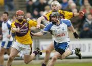 18 February 2007; Shane Walsh, Waterford, in action against Paul Roche, left, and Ciaran Kenny, Wexford. Allianz National Hurling League, Division 1A, Round 1, Wexford v Waterford, Wexford Park, Wexford. Picture credit: Matt Browne / SPORTSFILE