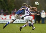 19 February 2007; Michael McLoughlin, Clongowes Wood College, in action against Richard Bent, St Mary's College. Leinster Schools Senior Cup Quarter-Final Replay, Clongowes Wood College v St Mary's College, Naas Rugby Club, Naas, Co. Kildare. Picture credit: David Maher / SPORTSFILE