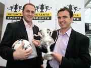 19 February 2007; Glentoran manager Paul Millar, left, with Derry City manager Pat Fenlon, at the launch of the Setanta Sports Cup 2007. Waterfront Hall, Belfast, Co. Antrim. Picture credit: Oliver McVeigh / SPORTSFILE