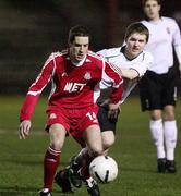 20 February 2007; Marc McCann, Portadown, in action against Ryan Berry, Glentoran. JJB Sports Irish Cup, Sixth Round Replay, Portadown v Glentoran, Shamrock Park, Portadown, Co. Armagh. Picture credit: Oliver McVeigh / SPORTSFILE