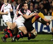 16 February 2007; Neil Best, Ulster, tackles Andrew Hall, Dragons. Magners League, Ulster v Dragons, Ravenhill Park, Belfast Co. Antrim. Picture credit: Oliver McVeigh / SPORTSFILE