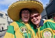 21 September 2014; Donegal supporters Mary McElwaile and Mary Boner, from Convoy, Donegal, ahead of the game. GAA Football All Ireland Senior Championship Final, Kerry v Donegal. Croke Park, Dublin. Picture credit: David Maher / SPORTSFILE