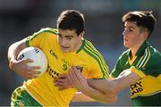 21 September 2014; Caolán McGonagle, Donegal, in action against Mark O'Connor, Kerry. Electric Ireland GAA Football All Ireland Minor Championship Final, Kerry v Donegal. Croke Park, Dublin. Picture credit: Ray McManus / SPORTSFILE