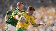 21 September 2014; Lorcán Connor, Donegal, in action against Dan O'Donoghue, Kerry. Electric Ireland GAA Football All Ireland Minor Championship Final, Kerry v Donegal. Croke Park, Dublin. Picture credit: Ray McManus / SPORTSFILE